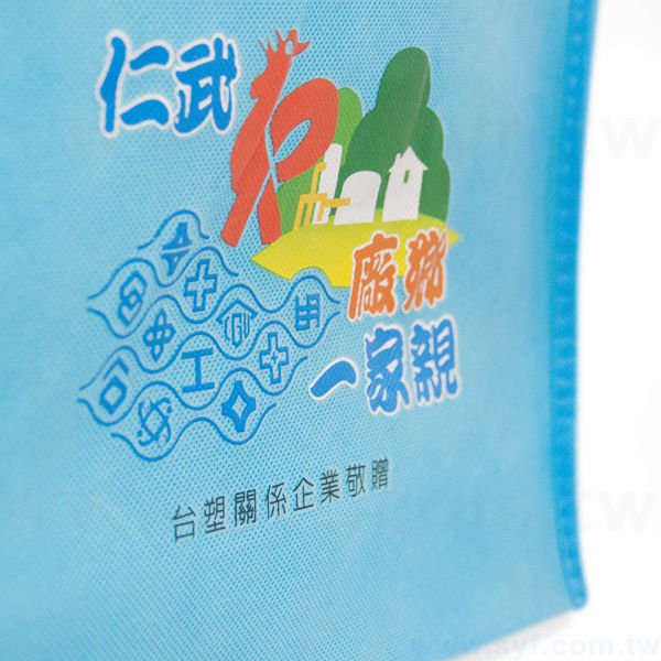 不織布環保袋-單面彩色熱轉印-環保不織布材質印刷推薦-採購包裝訂製立體手提包-8083-6